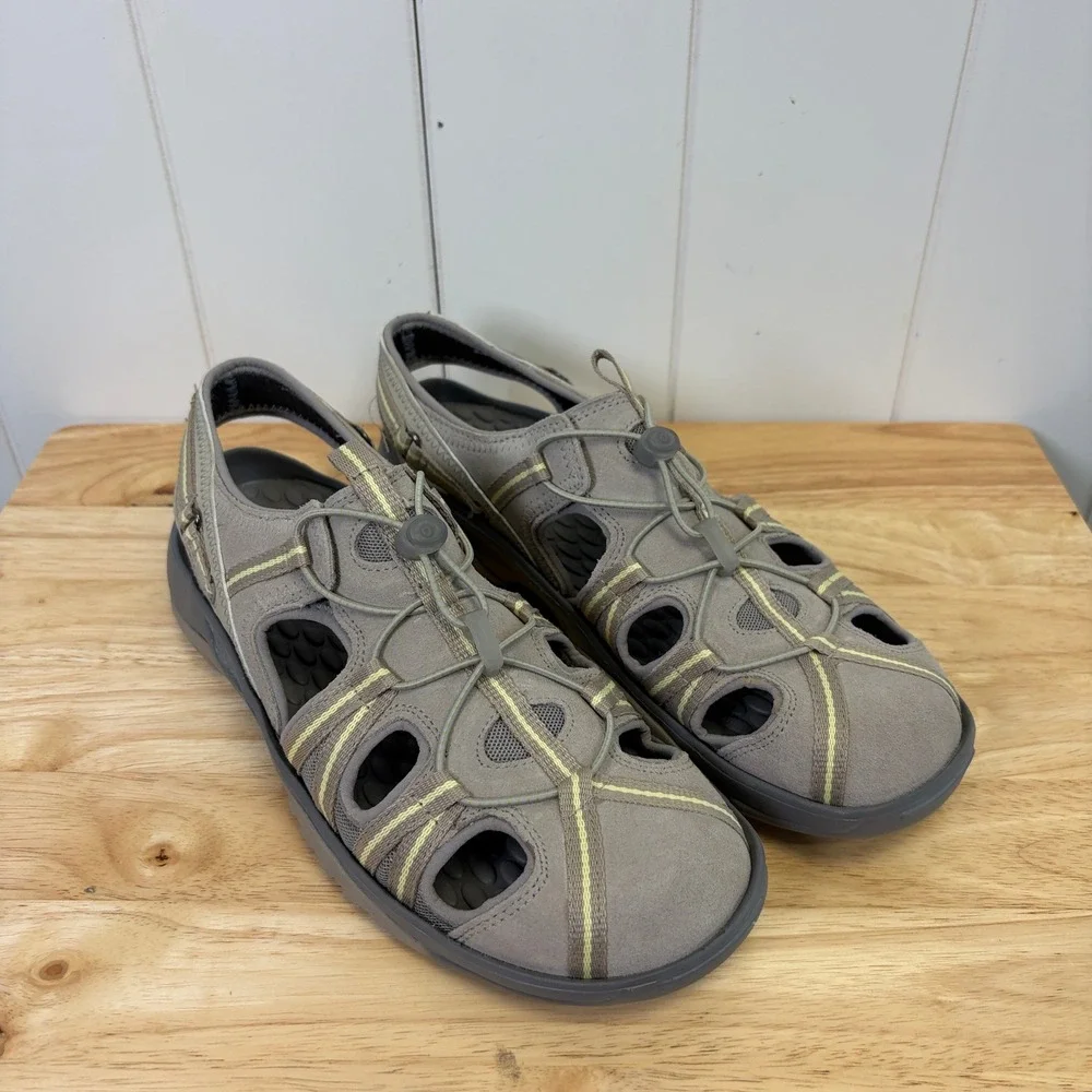 Privo by Clarks Fisherman Leather Bungee Sandals Women Size 10M Sporty Gorpcore